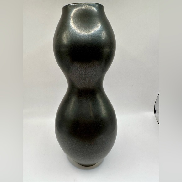 SOLD Jonathan Adler 1990's Pot Au Porter Vase Double-Bulbous - Black - 10” - Picture 3 of 6